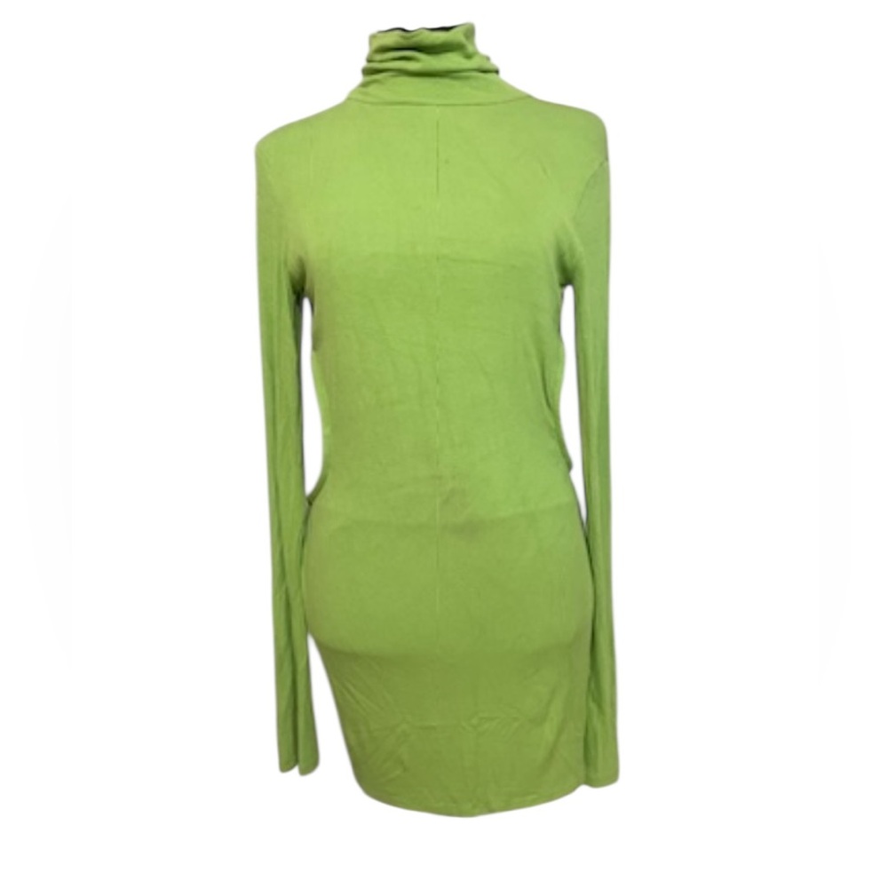 Fashion Nova Neon Green Turtleneck  mini dress, backless, Large - Picture 2 of 5
